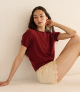 COLOMBE CASHMERE TOP -- MALBEC