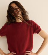 COLOMBE CASHMERE TOP -- MALBEC