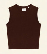 DAMIA CASHMERE VEST -- DARK UMBER