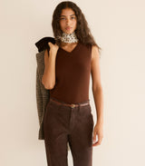 DAMIA CASHMERE VEST -- DARK UMBER
