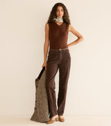 DAMIA CASHMERE VEST -- DARK UMBER